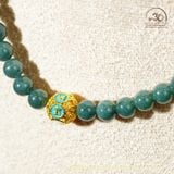  Vòng Cổ Ngọc Hòa Điền 7mm 2A Phối Charm May Mắn 