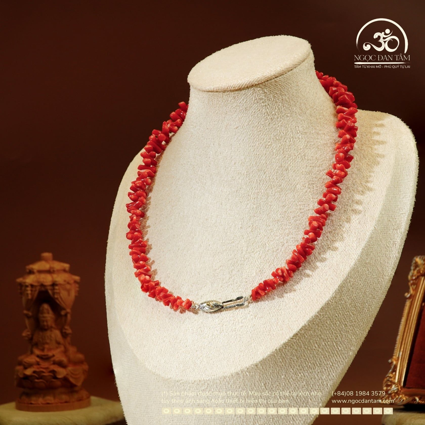  Vòng Cổ San Hô Nhật Lớn Khóa Dẹp 