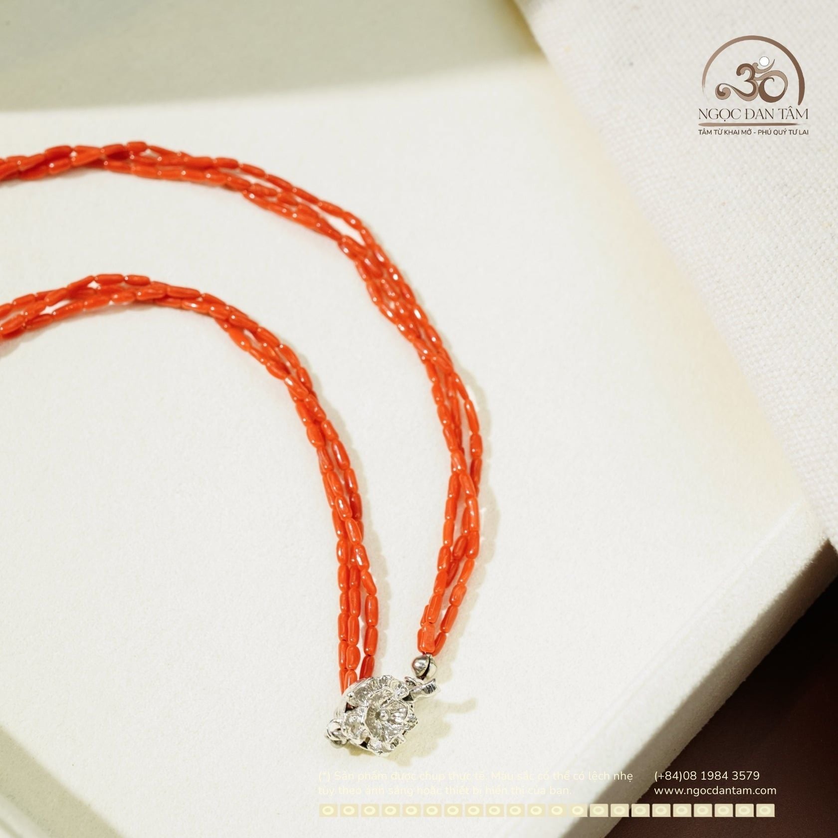  Vòng Cổ San Hô Nhật 3 Dây 