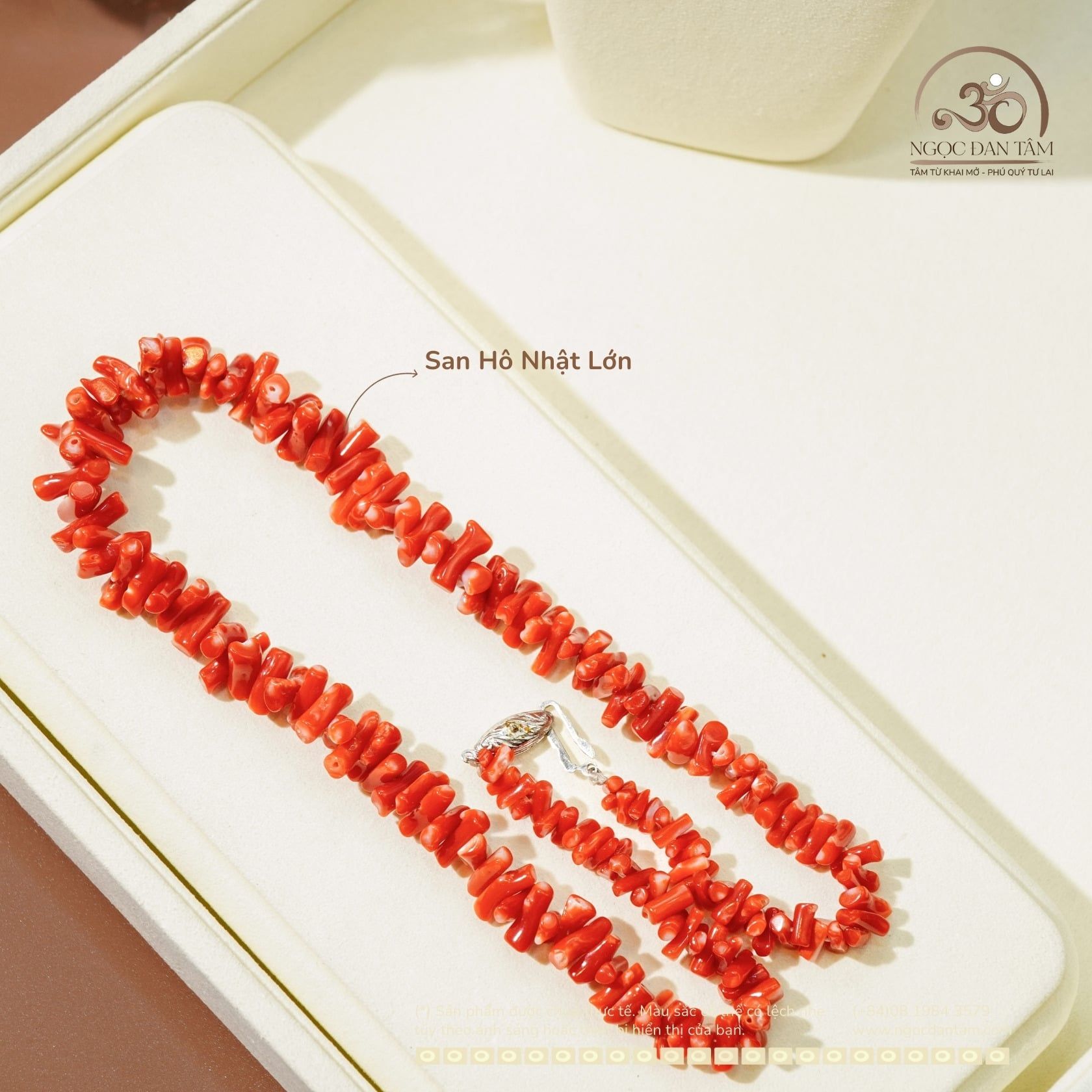  Vòng Cổ San Hô Nhật Lớn Khóa Dẹp 