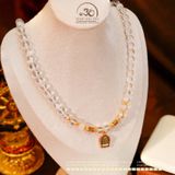  Vòng Cổ Đá Thạch Anh Ưu Linh Trắng Phối Charm Bùa Bình Anh 