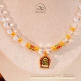  Vòng Cổ Đá Thạch Anh Ưu Linh Trắng Phối Charm Bùa Bình Anh 