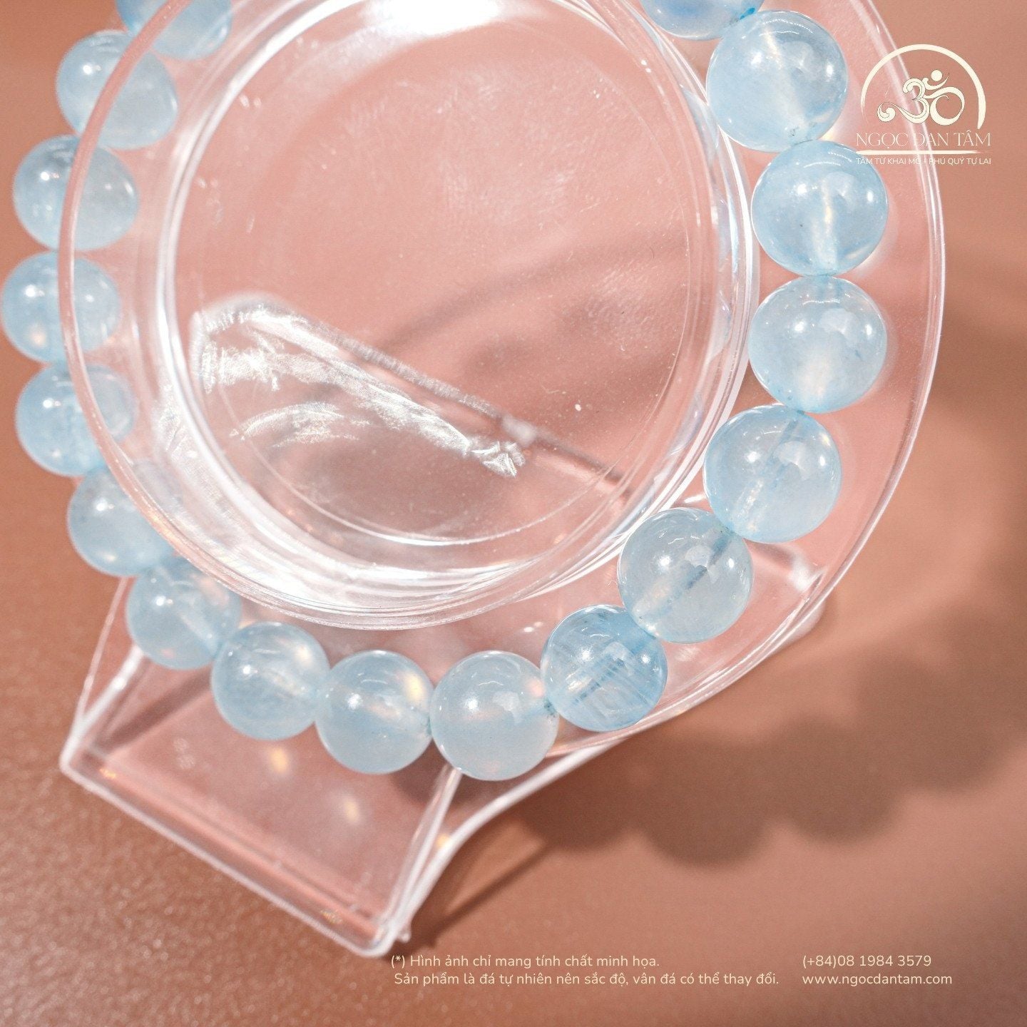  Vòng Tay Aquamarine 8-9mm 4A 