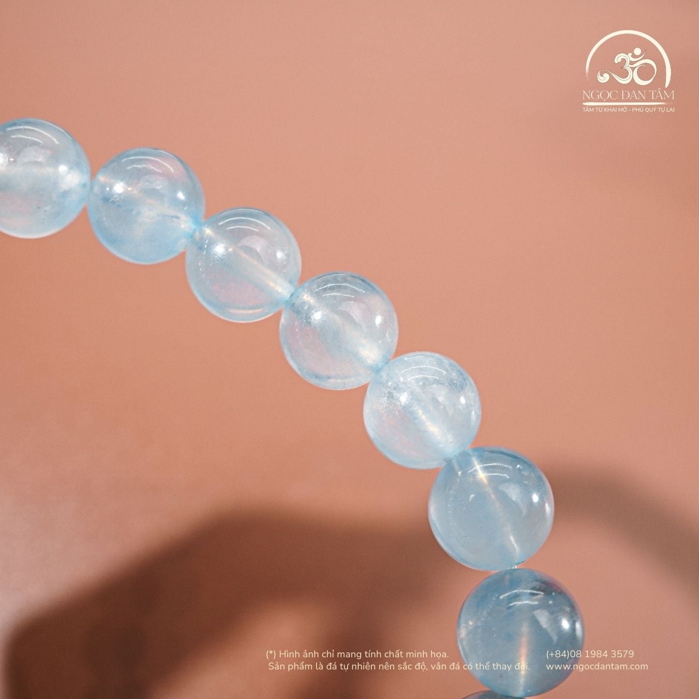  Vòng Tay Aquamarine 8-9mm 4A 