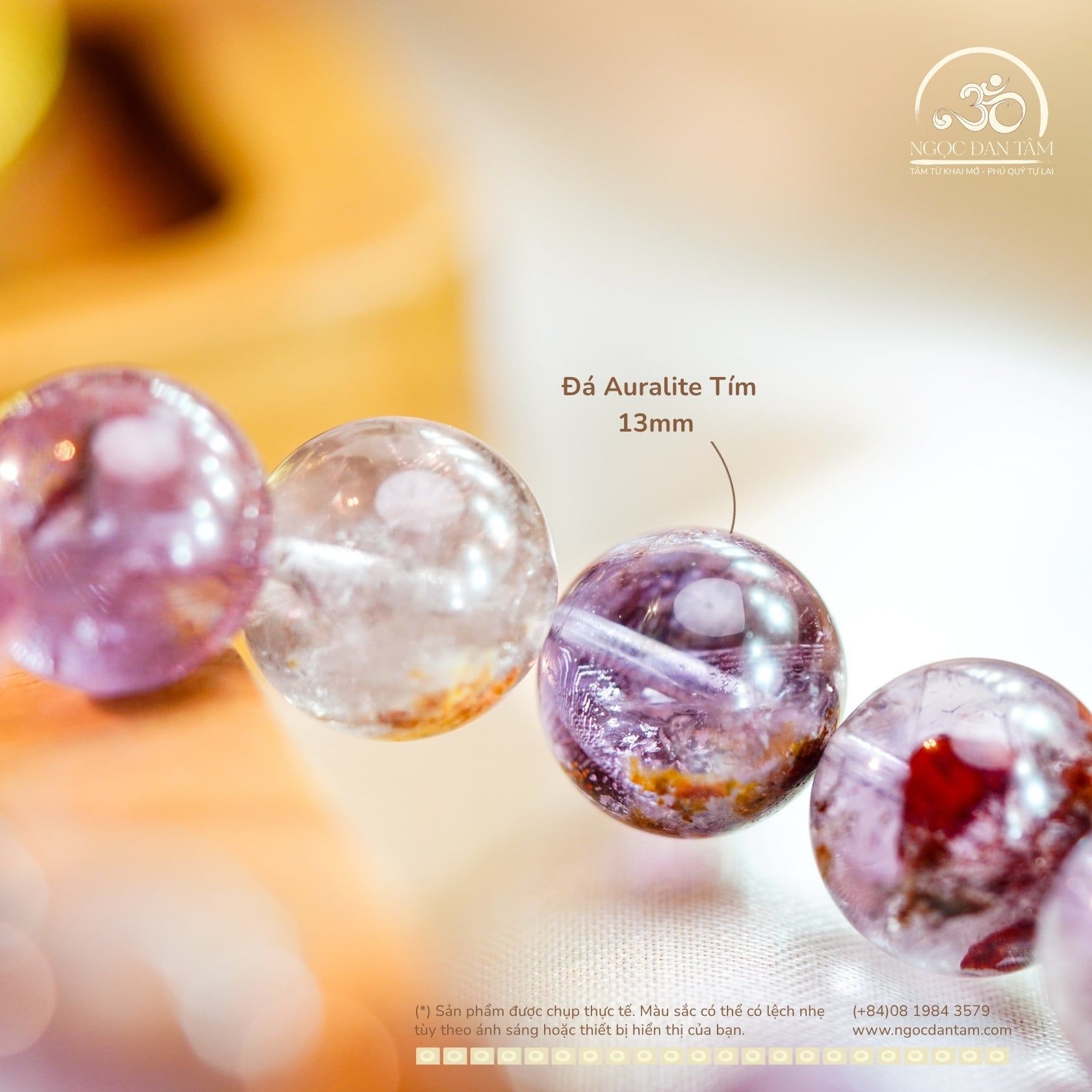  Vòng Tay Auralite Tím 13mm 