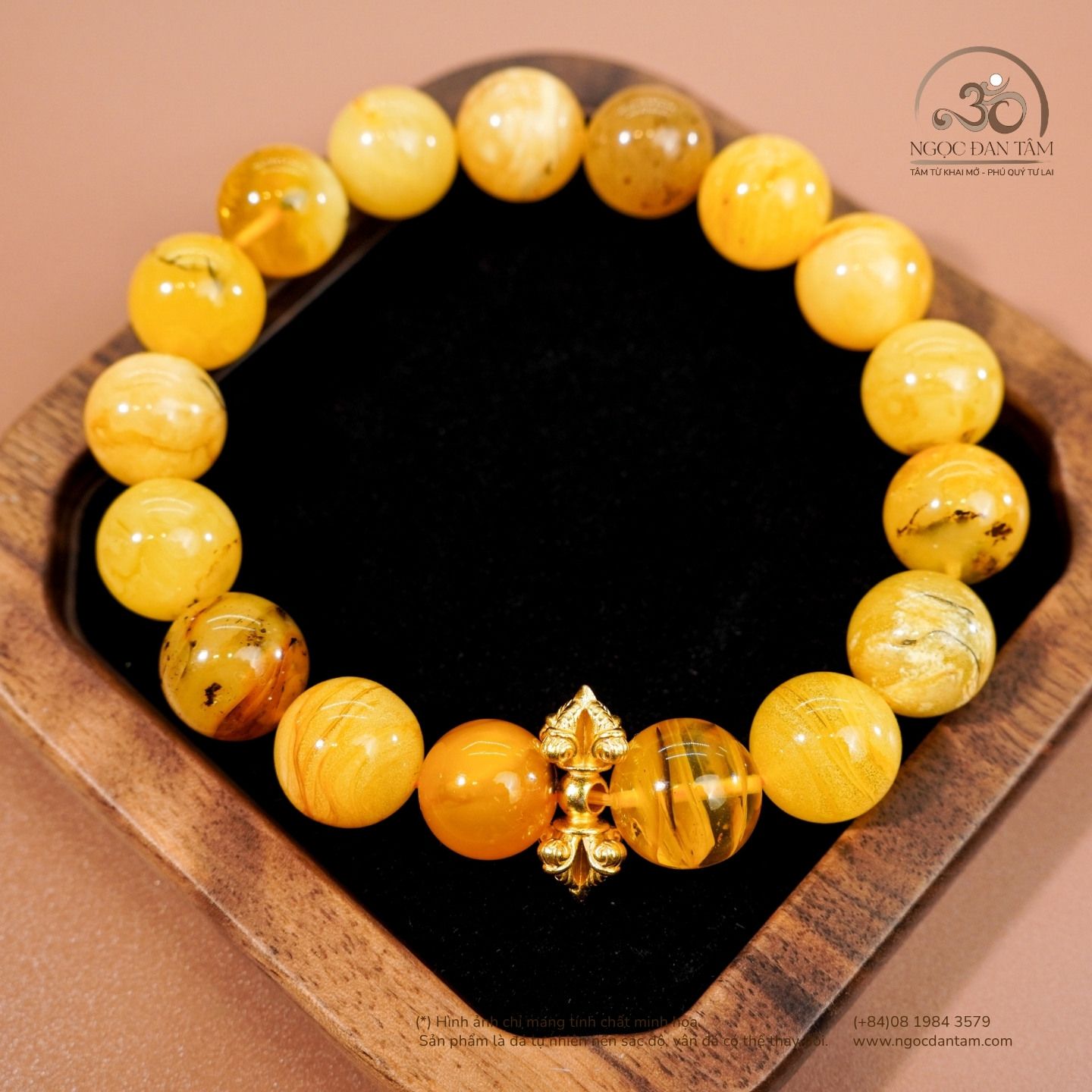  Vòng Tay Bạch Phách Phối Charm Chùy Kim Cang 22gram 