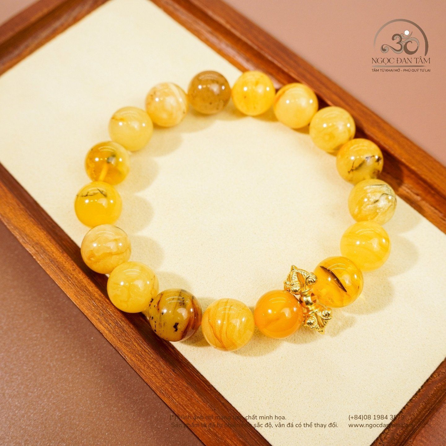  Vòng Tay Bạch Phách Phối Charm Chùy Kim Cang 22gram 