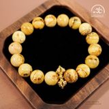  Vòng Tay Bạch Phách Rêu Phối Charm Chùy Kim Cang 16gram 