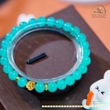  Vòng Tay Đá Aquamarine 6mm 5A Phối Charm Hoa Mai 
