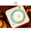  Vòng Tay Amazonite 9mm 5A Phối Charm Bánh Xe Pháp Luân Bạc 925 Mạ Vàng Cao Cấp 