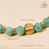  Vòng Tay Amazonite 6mm 2A Phối Charm Hoa Vuông 