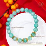  Vòng Tay AmaZonite 8mm 2A Phối Charm Ốp Hoa 