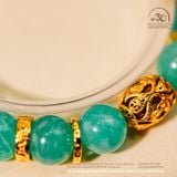  Vòng Tay Amazonite 10mm 5A Phối Charm Tam Thánh Pháp Luân 