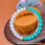  Vòng Tay Đá Amazonite 6mm 5A & Mặt Trăng 6mm 3A Phối Charm Vảy Rồng Đá Xanh 