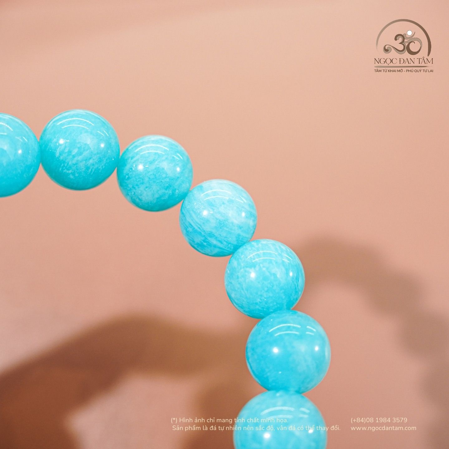  Vòng Tay Amazonite Vân Trắng 12mm 5A 