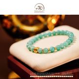  Vòng Tay Amazonite 6mm 2A Phối Charm Hoa Vuông 