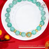  Vòng Tay Amazonite 8mm 2A Phối Charm Bình An 