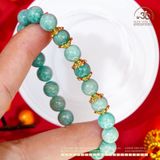  Vòng Tay AmaZonite 8mm 2A Phối Charm Ốp Hoa 