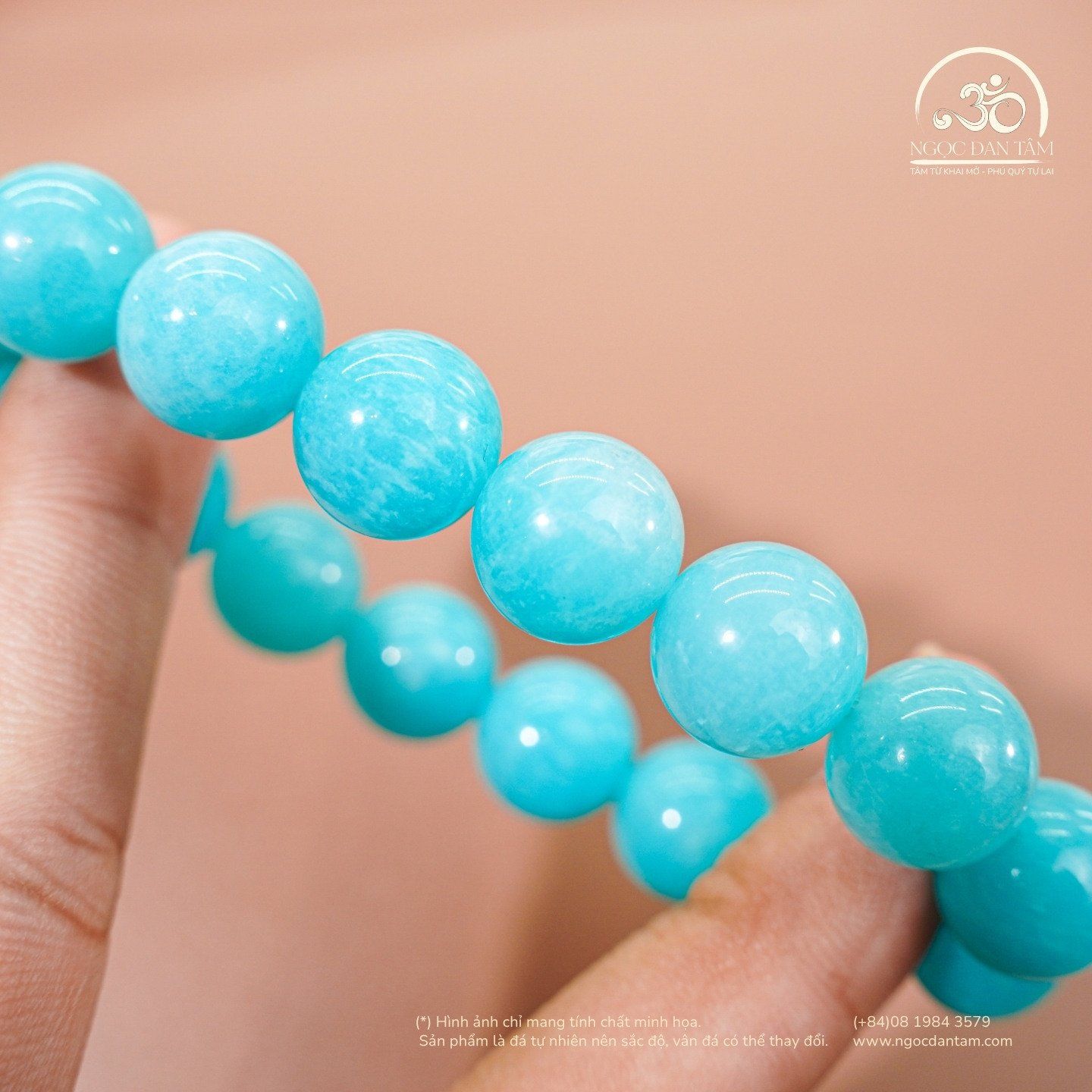  Vòng Tay Amazonite Vân Trắng 12mm 5A 