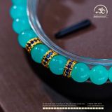  Vòng Tay Đá Amazonite 6mm 5A Phối Charm Vảy Rồng Đá Xanh 