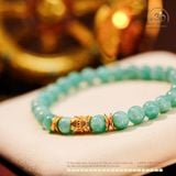  Vòng Tay Amazonite 6mm 2A Phối Charm 2 Đầu Sen 