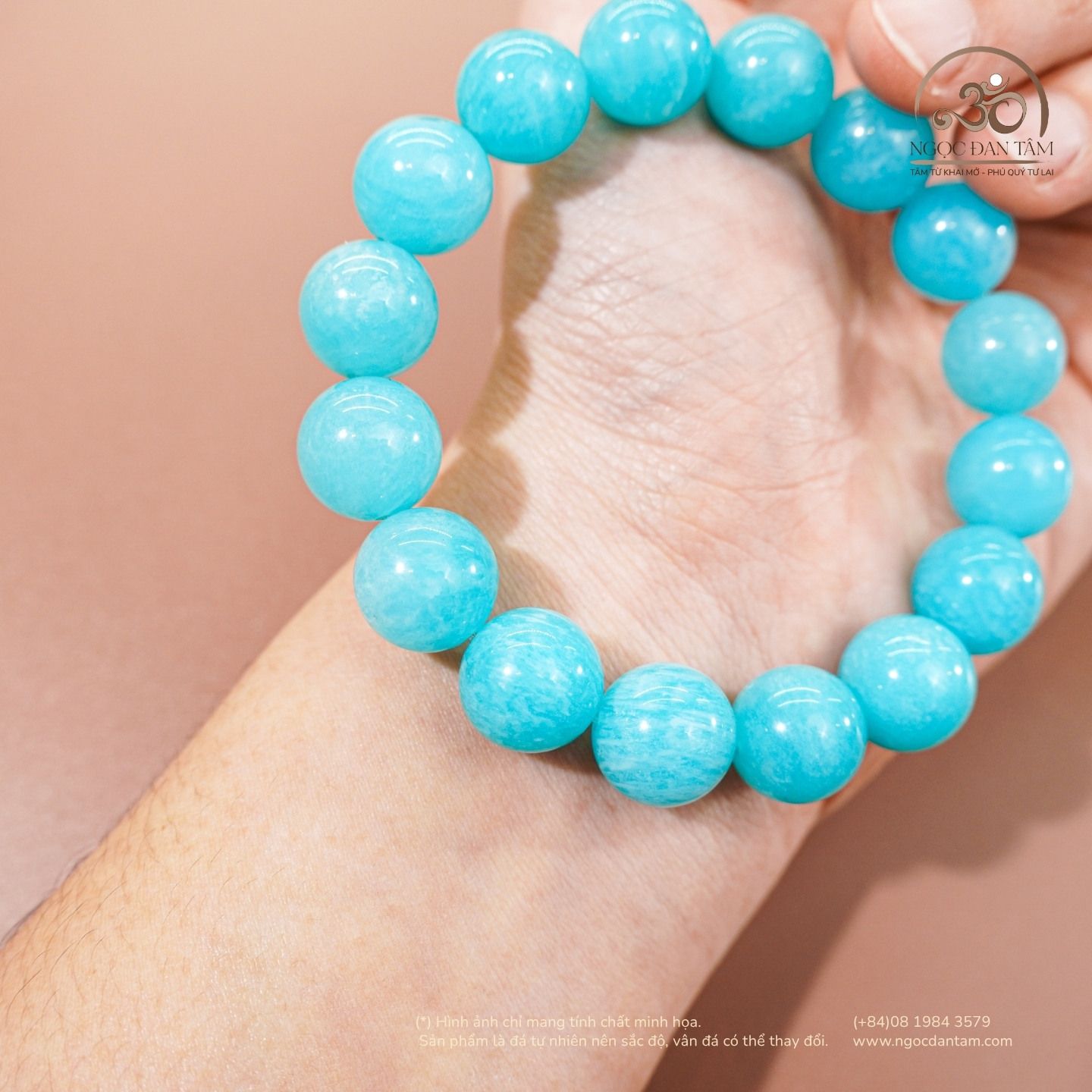  Vòng Tay Amazonite Vân Trắng 12mm 5A 