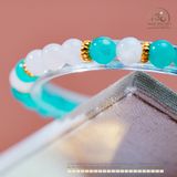  Vòng Tay Đá Amazonite 6mm 5A Phối Mặt Trăng 6mm 3A 