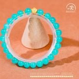  Vòng Tay Đá Aquamarine 6mm 5A Phối Charm Hoa Mai 