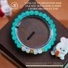  Vòng Tay Đá Amazonite 6mm 5A & Mặt Trăng 6mm 3A Phối Charm Trụ Hoa 5 Cánh 