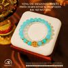 Vòng Tay Amazonite 9mm 5A Phối Charm Bánh Xe Pháp Luân Bạc 925 Mạ Vàng Cao Cấp