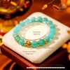  Vòng Tay Amazonite 10mm 5A Phối Charm Tam Thánh Pháp Luân 