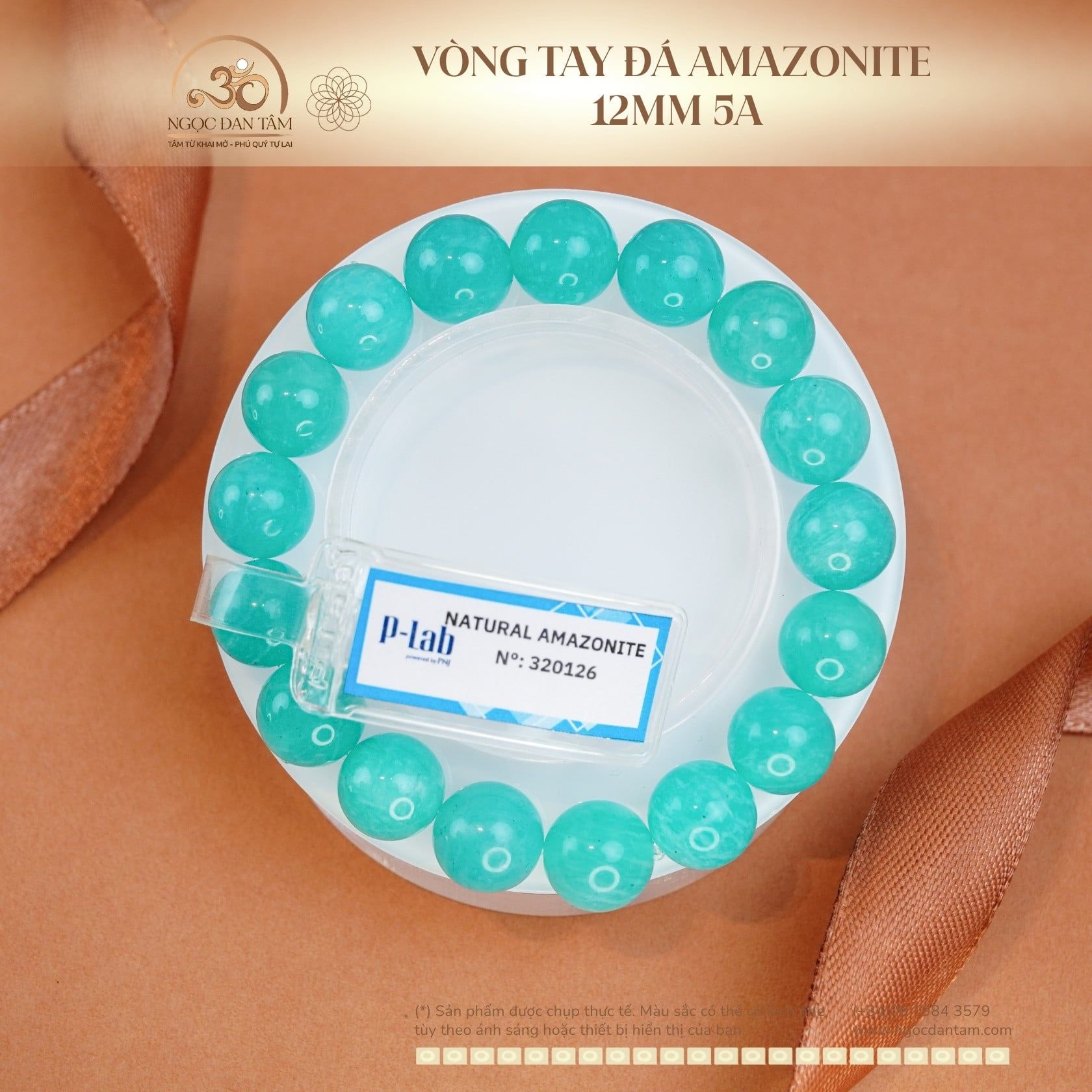  Vòng tay đá Amazonite 12mm 5A 
