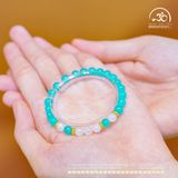  Vòng Tay Đá Amazonite 6mm 5A Phối Mặt Trăng 6mm 3A 