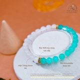  Vòng Tay Đá Amazonite 6mm 5A & Mặt Trăng 6mm 3A Phối Charm Vảy Rồng Đá Xanh 