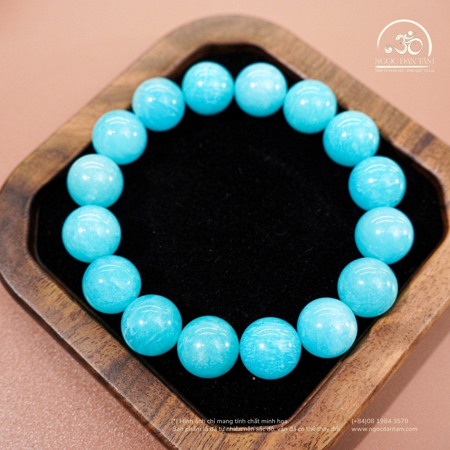  Vòng Tay Amazonite Vân Trắng 12mm 5A 