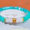  Vòng Tay Đá Amazonite 6mm 5A & Mặt Trăng 6mm 3A Phối Charm Trụ Hoa 5 Cánh 