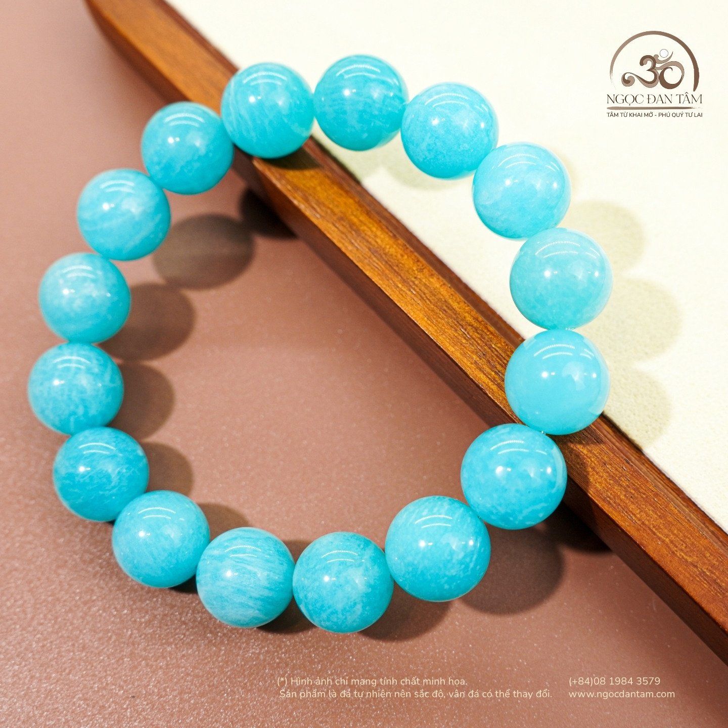  Vòng Tay Amazonite Vân Trắng 12mm 5A 