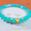  Vòng Tay Đá Aquamarine 6mm 5A Phối Charm Hoa Mai 