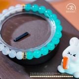  Vòng Tay Đá Amazonite 6mm 5A & Mặt Trăng 6mm 3A Phối Charm Vảy Rồng Đá Xanh 