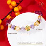  Vòng Tay Ametrine 8mm 2A Phối Charm Bướm Ren Đính Ngọc Trai 