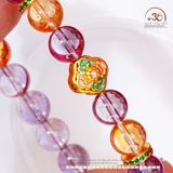  Vòng Tay Ametrine 8mm 2A Phối Charm Bướm Ren Đính Ngọc Trai 