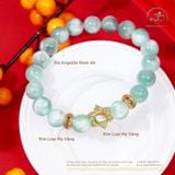  Vòng Tay Angelite 9mm 4A Phối Charm Sen Nhụy Trắng 