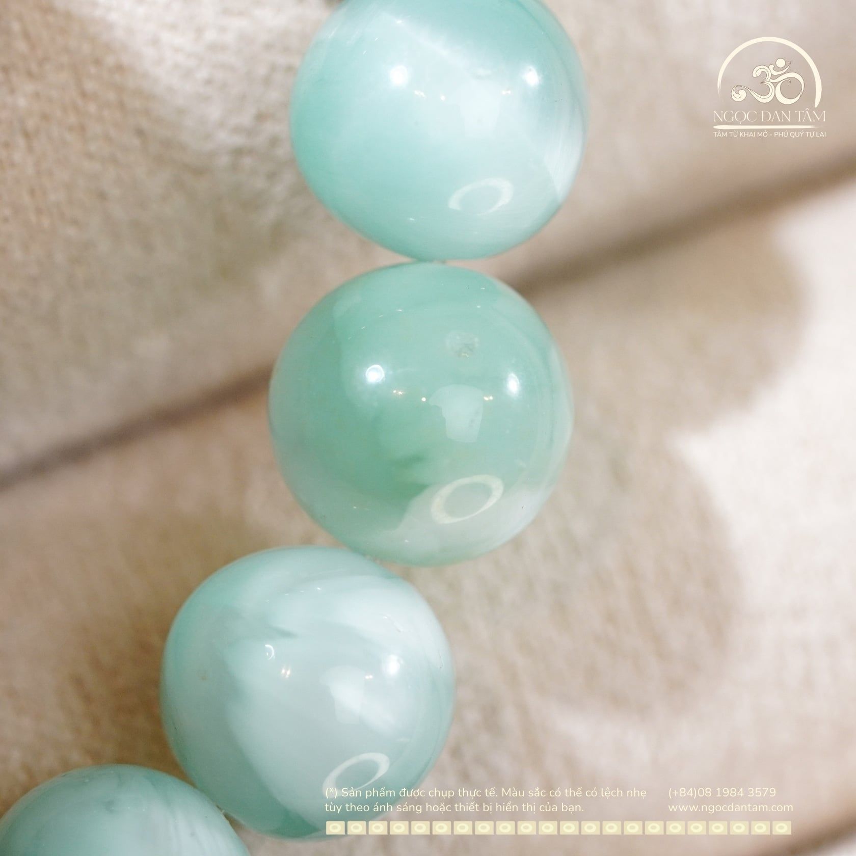  Vòng Tay Đá Angelite 9mm 4A 