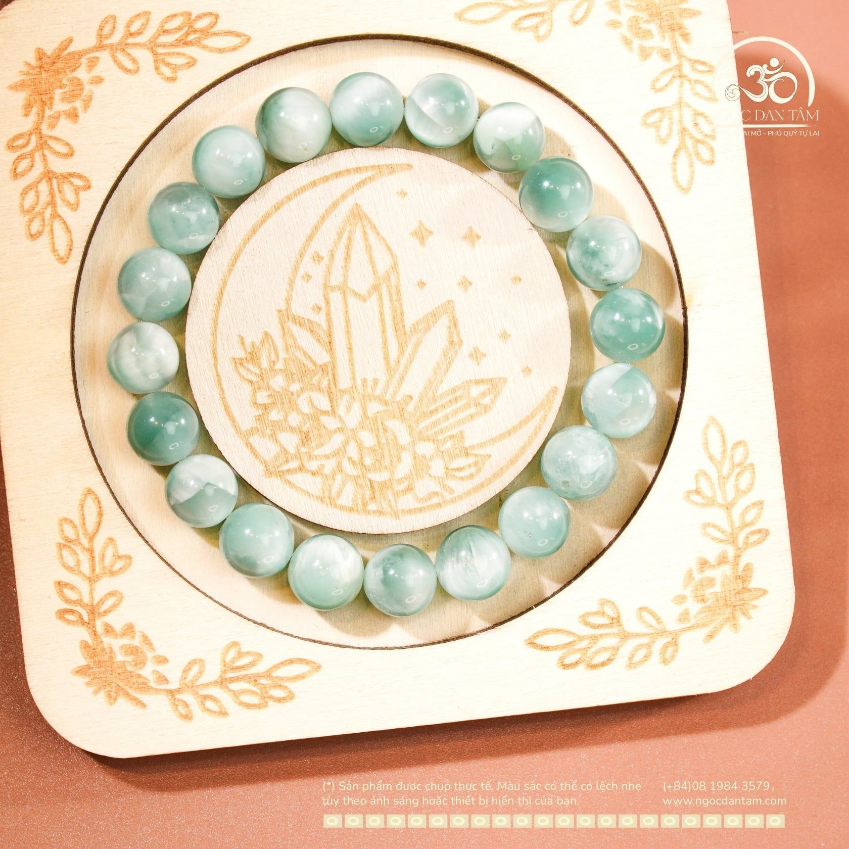  Vòng Tay Đá Angelite 9mm 4A 