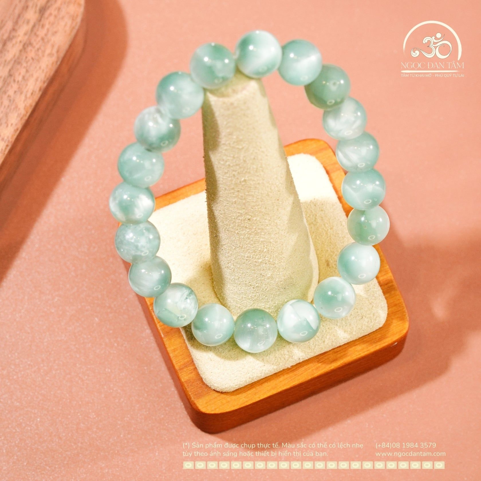  Vòng Tay Đá Angelite 9mm 4A 