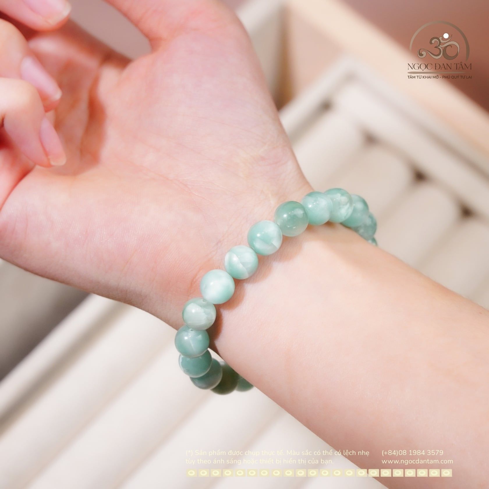  Vòng Tay Đá Angelite 9mm 4A 