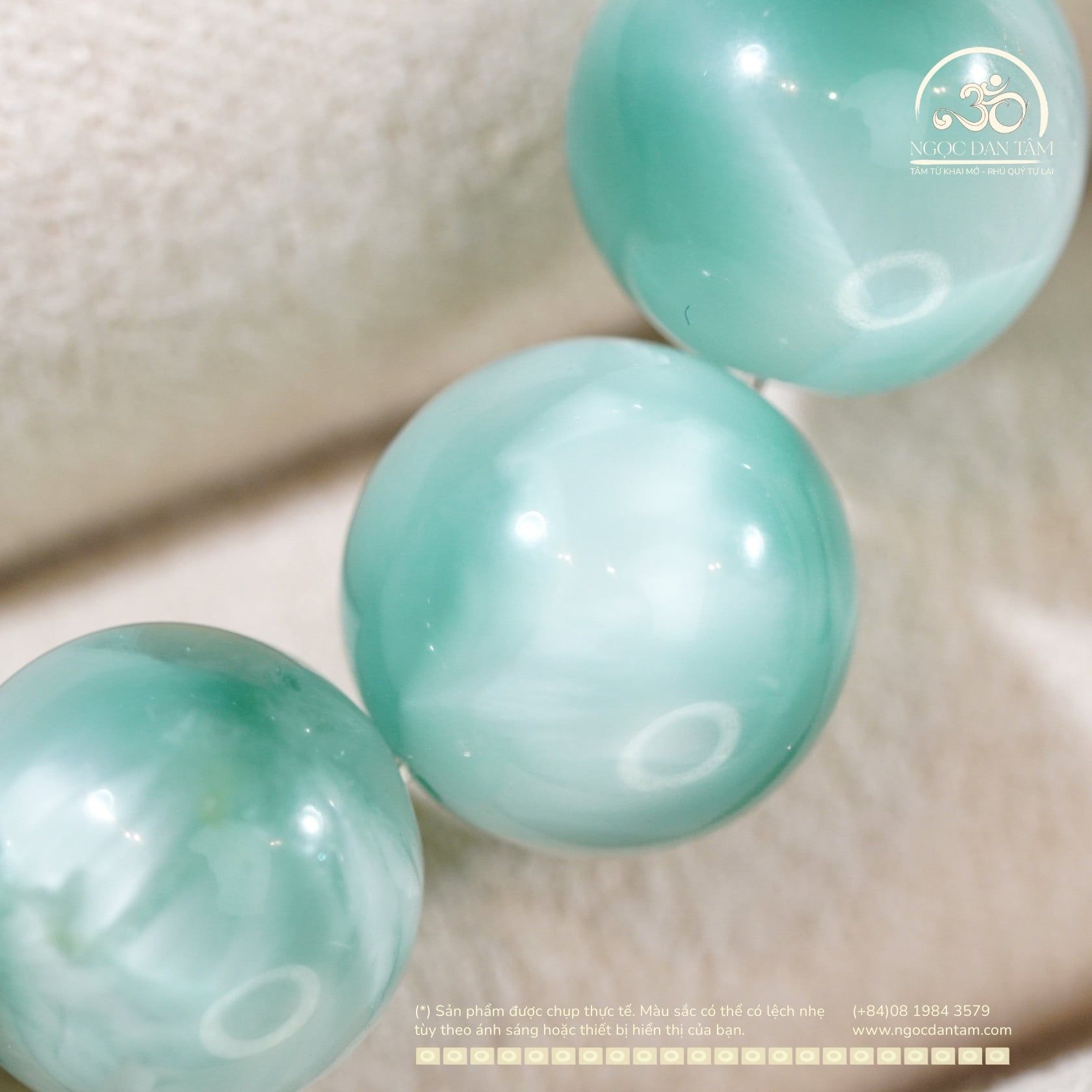  Vòng Tay Đá Angelite 12mm 4A 