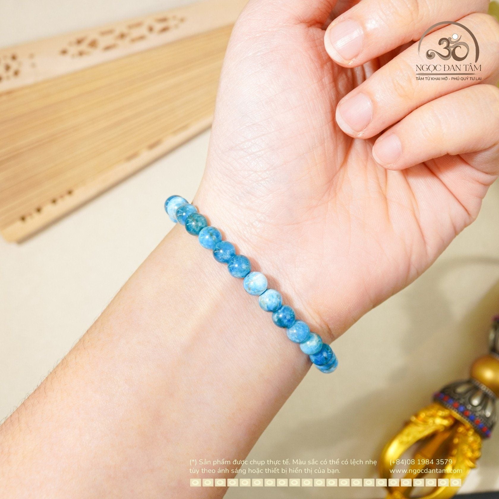  Vòng Tay Đá  Apatite 6mm 2A 