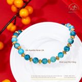  Vòng Tay Apatite 6mm 2A Phối Charm Lồng Đèn 