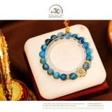  Vòng Tay Apatite 10mm 2A Phối Charm Sứ Thanh Hoa Đính Ngọc Trai 
